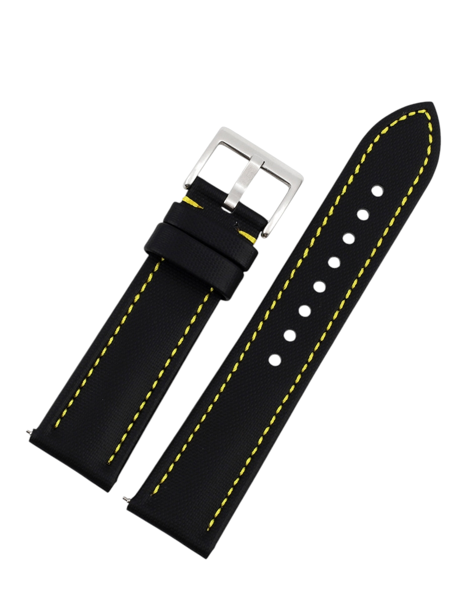 White Smoke Handmade Oxford Textile & Leather Hybrid Strap for Rolex, Omega, Seiko, IWC, Tudor, Hamilton, Cartier, Panerai, Breitling, Patek Philippe - MoonSwatch - Blancpain Tactical Style - 18mm 20mm 22mm 24mm - Aethelgard