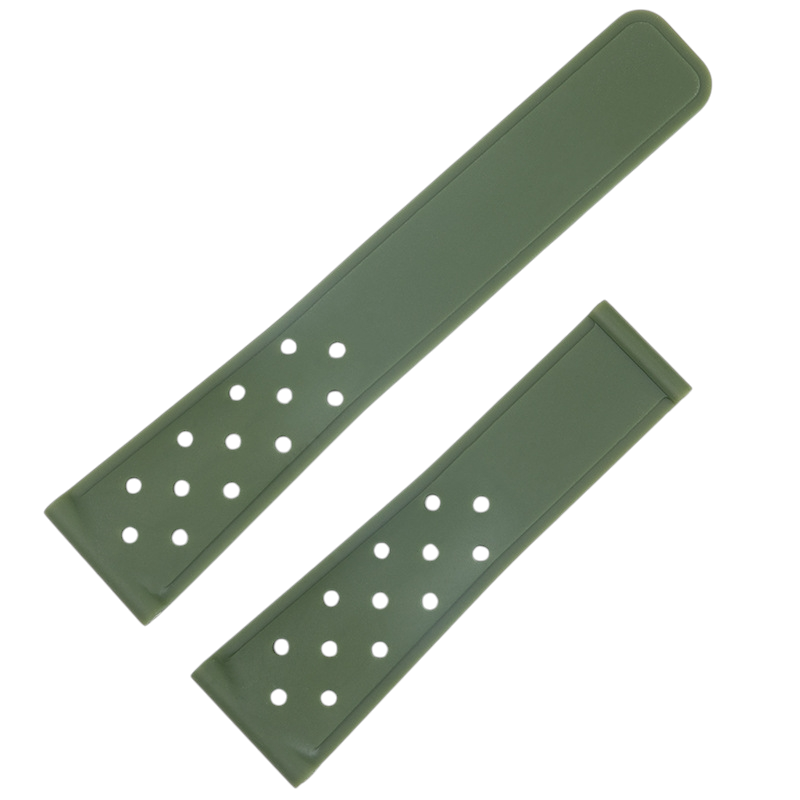 White Smoke Replacement Strap for TAG Heuer Carrera - Aquaracer - F1 Sports - Breathable Perforated Sport Rubber - Aethelgard Atelier