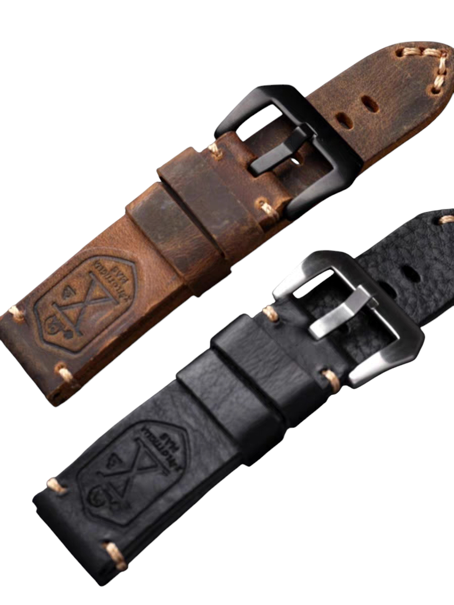 White Smoke Handmade Thick-Cut Handmade Heavy Duty Watch Strap for Rolex, Omega, Panerai, IWC, Tudor, Seiko, Hamilton, Patek Philippe, Breitling, Citizen - Industrial Weight Panerai Edition - 18mm 20mm 22mm 24mm - Aethelgard