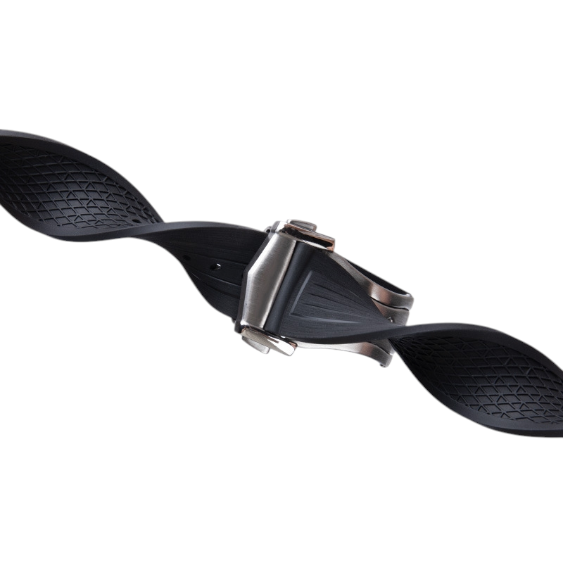 White Smoke Replacement Strap for Longines Conquest GMT L3.790-890 Series - High-Density FKM Fluorine Rubber - Aethelgard Atelier