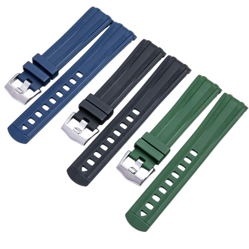 White Smoke Replacement Strap for Omega Seamaster 300 - Planet Ocean 8900 - Pharmaceutical-Grade FKM Rubber - Aethelgard Atelier