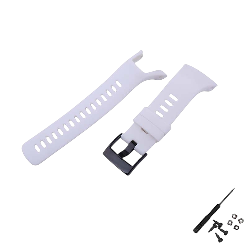 White Smoke Replacement Strap for Suunto Spartan Trainer Wrist HR - Soft-Touch High-Friction Silicone - Aethelgard Atelier