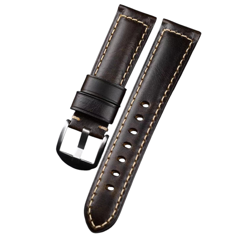 Handmade Vintage Oil Wax Texture Leather Watch Strap for Tissot, Seiko, IWC, Hamilton - Heritage Tissot Series - 18mm 20mm 22mm 24mm - Aethelgard