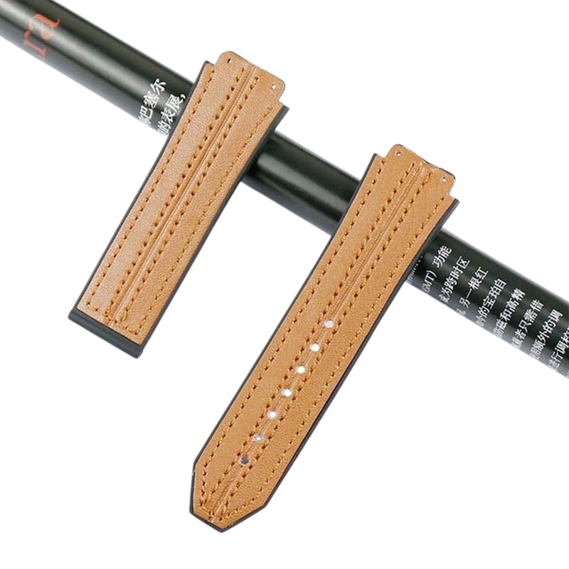White Smoke Replacement Strap for Hublot Big Bang - Classic Fusion 19mm x 25mm - Hybrid Leather and Rubber Performance Composite - Aethelgard Atelier