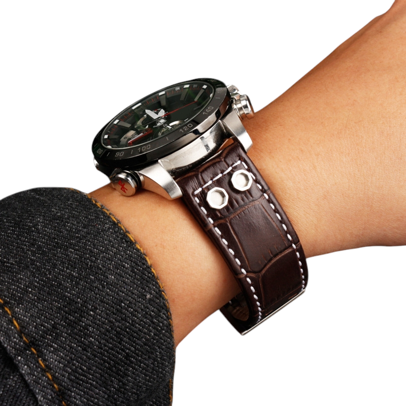 White Smoke Replacement Strap for Hamilton Khaki Navy H78696393-H78626583 - Premium Genuine Heritage Cowhide Leather - Aethelgard