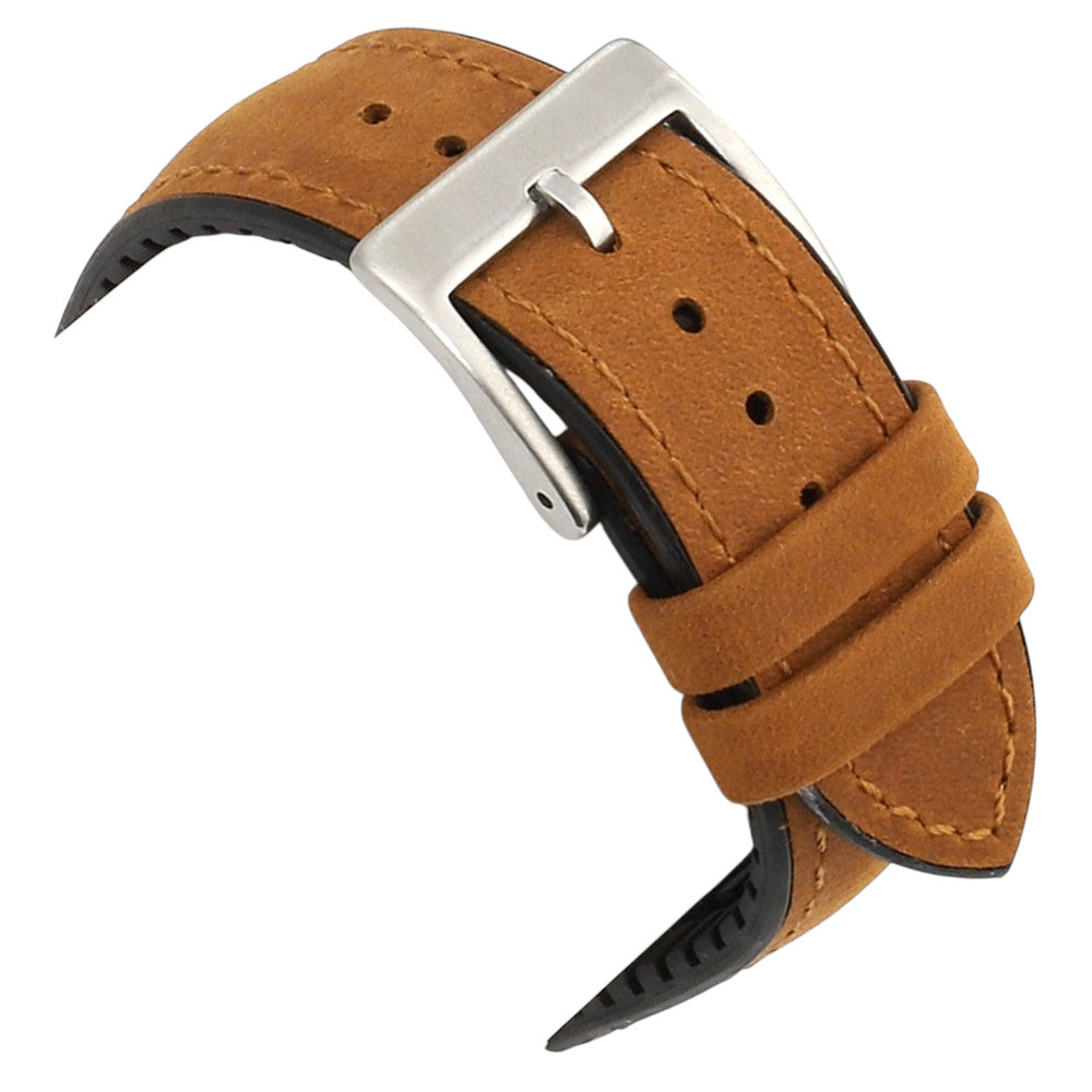 White Smoke Handmade Crazy Horse Silicone Hybrid Watch Strap for Rolex, Omega, Panerai, IWC, Tudor, Seiko, Hamilton, Patek Philippe, Breitling, Citizen - Performance Lined Sport Series - 18mm 20mm 22mm 24mm - Aethelgard