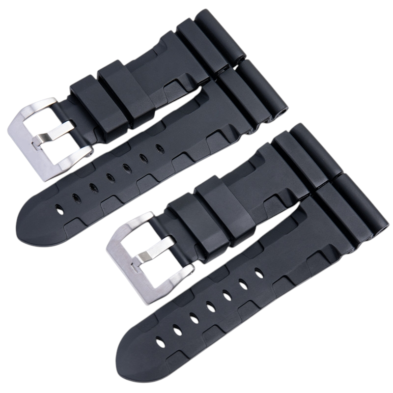 White Smoke Replacement Strap for Panerai Luminor PAM111 - 441 - 386 Lightning Edition - High-Performance Divers Silicone Rubber - Aethelgard Atelier
