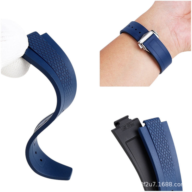White Smoke Replacement Strap for Longines Conquest - HydroConquest L3.835 - Premium FKM Fluorine Rubber - Aethelgard