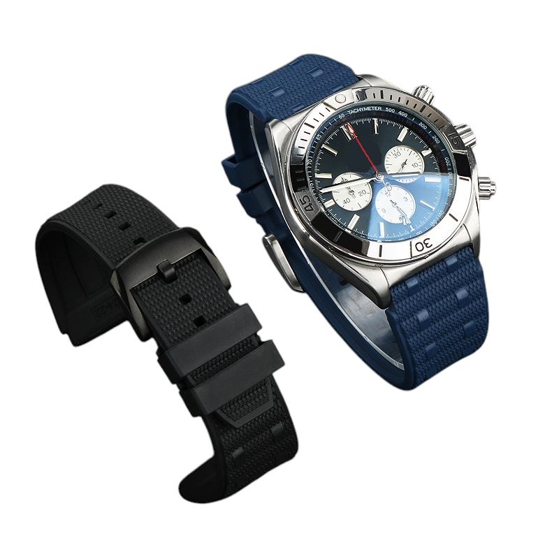 White Smoke Replacement Strap for Breitling Chronomat AB01-Superocean-Avenger - Dust-Proof High-Grade FKM Rubber - Aethelgard
