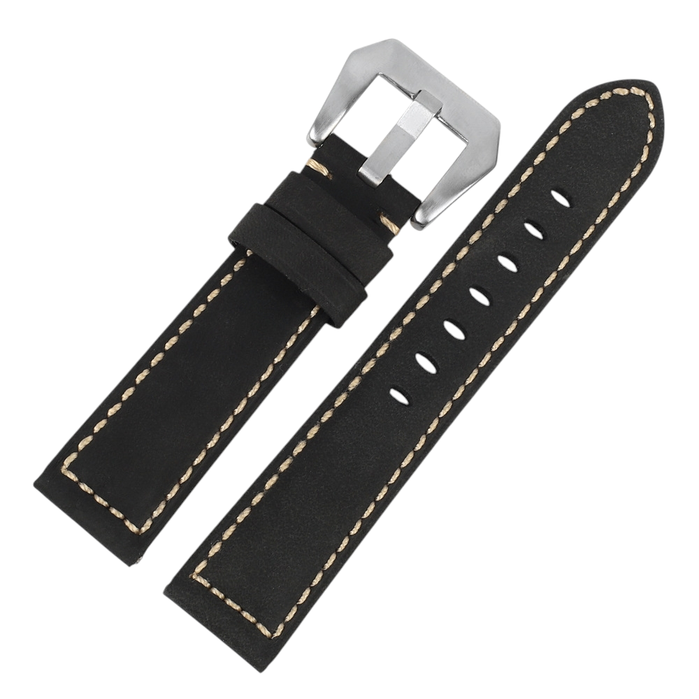 White Smoke Handmade Classic Vintage Multi-Size Leather Watch Strap for Rolex, Omega, Panerai, IWC, Tudor, Seiko, Hamilton, Patek Philippe, Breitling, Citizen - Universal Collector Series - 18mm 20mm 22mm 24mm - Aethelgard