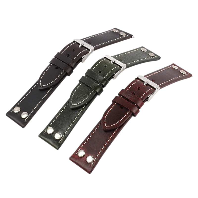 Handmade Heritage Oil Wax Pull-Up Strap for Rolex, Omega, Seiko, IWC, Tudor, Hamilton, Cartier, Panerai, Breitling, Patek Philippe - Natural Patina Evolution Series - 18mm 20mm 22mm 24mm - Aethelgard