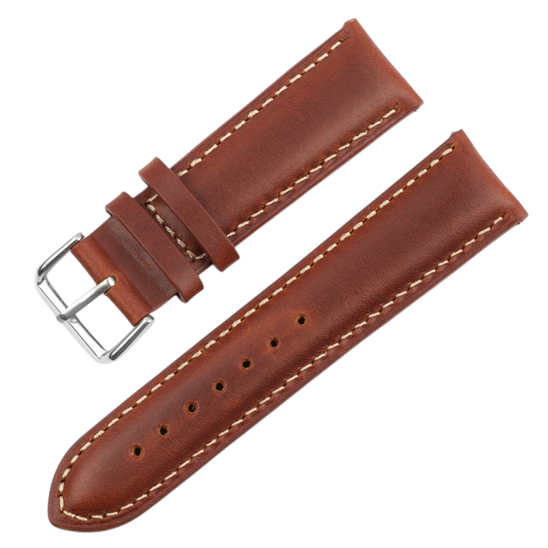 Handmade Mature Oil-Wax Pull-Up Watch Strap for Rolex, Omega, Seiko, IWC, Tudor, Hamilton, Cartier, Panerai, Patek Philippe, Breitling - Executive Deep-Brown Patina Series - 18mm 20mm 22mm 24mm 26mm - Aethelgard