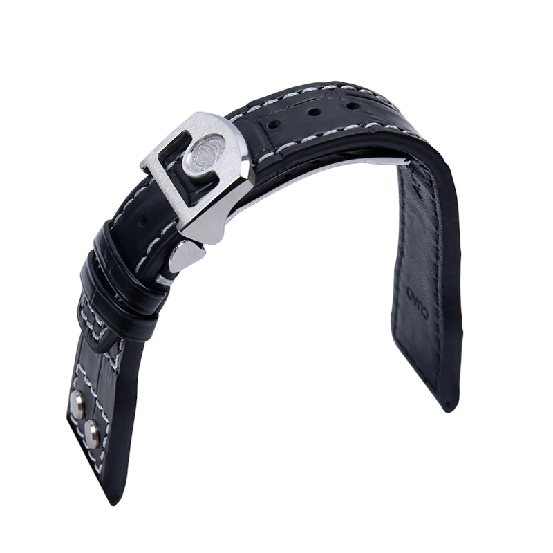 White Smoke Replacement Strap for IWC Big Pilot Series - Riveted Heritage Edition - Full-Grain Thick Bovine Leather - Aethelgard Atelier
