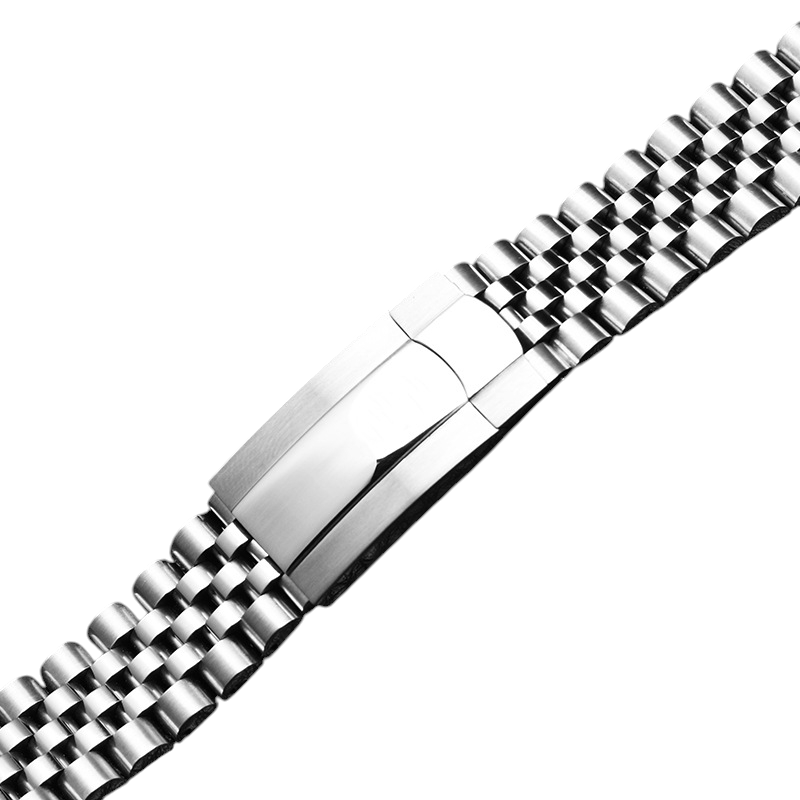 White Smoke Replacement Strap for Rolex Oyster Perpetual - Datejust 41mm Series - Reinforced Solid 316L Stainless Steel - Aethelgard