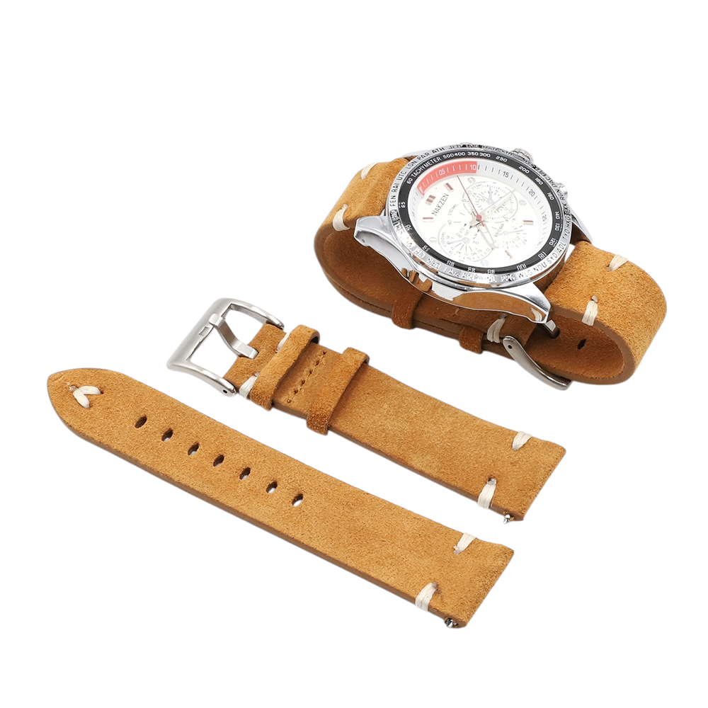 White Smoke Handmade Premium Brown Suede Strap for Rolex, Omega, Seiko, IWC, Tudor, Hamilton, Cartier, Panerai, Breitling, Patek Philippe - Modern Quick-Release Series - 18mm 20mm 22mm 24mm - Aethelgard