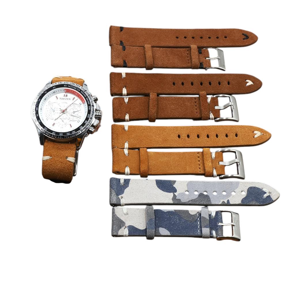 White Smoke Handmade Premium Brown Suede Strap for Rolex, Omega, Seiko, IWC, Tudor, Hamilton, Cartier, Panerai, Breitling, Patek Philippe - Modern Quick-Release Series - 18mm 20mm 22mm 24mm - Aethelgard