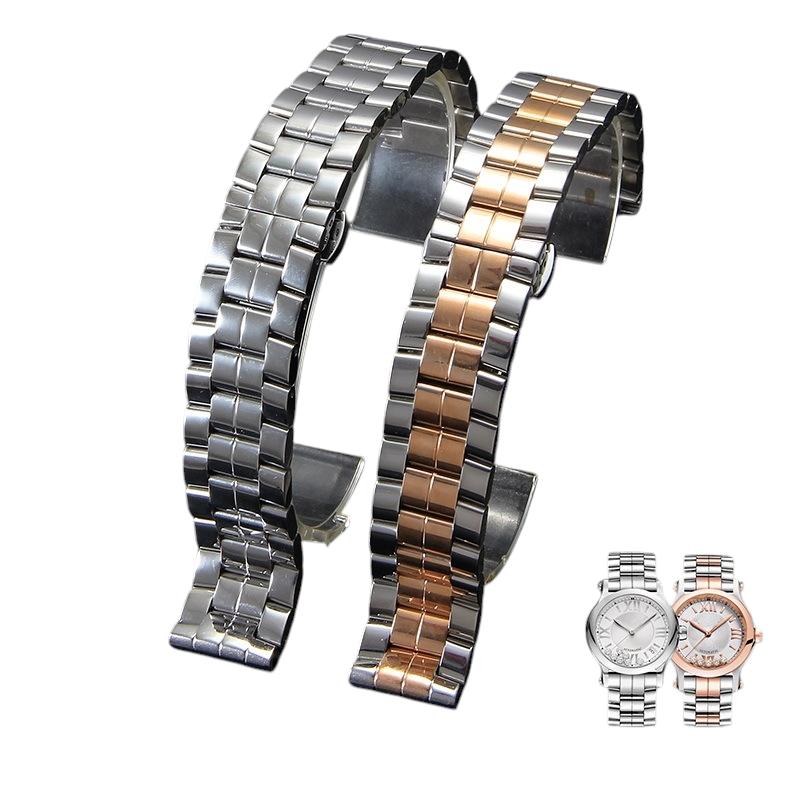 White Smoke Replacement Strap for Chopard Happy Diamonds 5-7 Stones Series - Solid Jewelry Grade Stainless Steel - Aethelgard Atelier