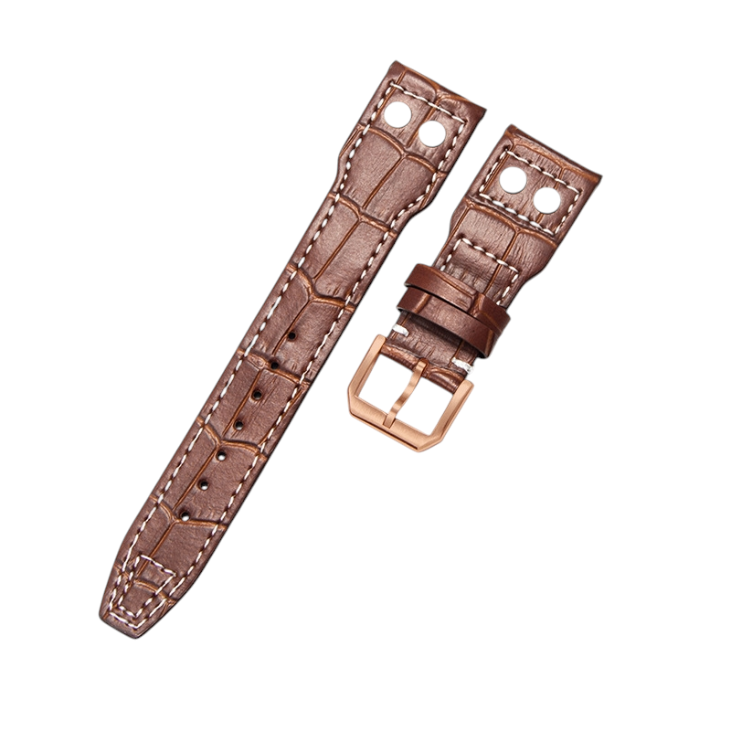 White Smoke Replacement Strap for IWC Pilot Mark XVIII - Little Prince IW327004 - 377714 - Riveted Heritage Genuine Cowhide Leather - Aethelgard Atelier