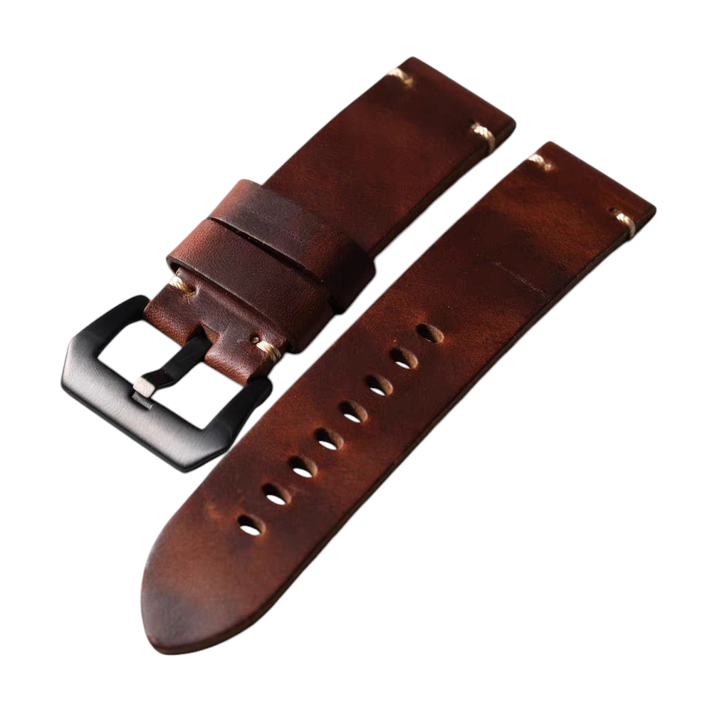 White Smoke Handmade Chicago Horween Chromexcel Watch Strap for Rolex, Omega, Panerai, IWC, Tudor, Seiko, Hamilton, Patek Philippe, Breitling, Citizen - American Legacy Artisan Series - 18mm 20mm 22mm 24mm - Aethelgard