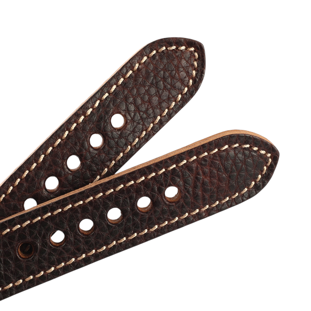 White Smoke Handmade Casual Coffee Lychee Stitched Watch Strap for Rolex, Omega, Seiko, IWC, Tudor, Hamilton, Cartier, Panerai, Patek Philippe, Breitling - Relaxed Weekend Artisan Series - 18mm 20mm 22mm 24mm 26mm - Aethelgard