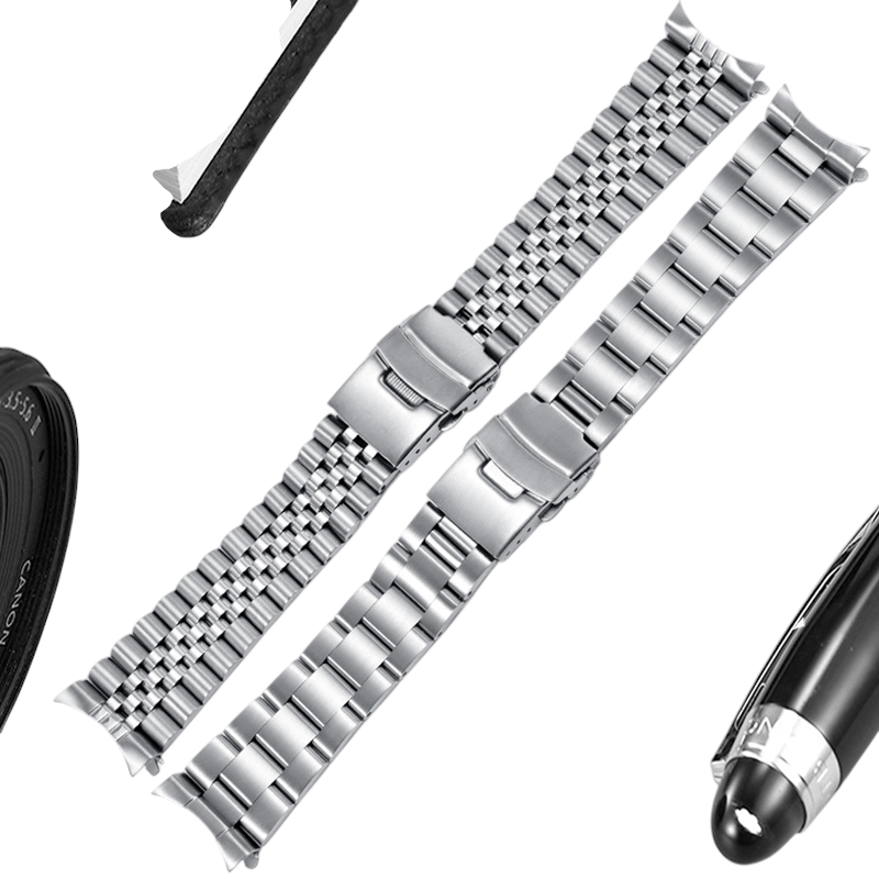 White Smoke Replacement Strap for Seiko 5-Sports - Turtle - Mini-Tuna Diver Series - Heavyweight Solid Link Stainless Steel - Aethelgard