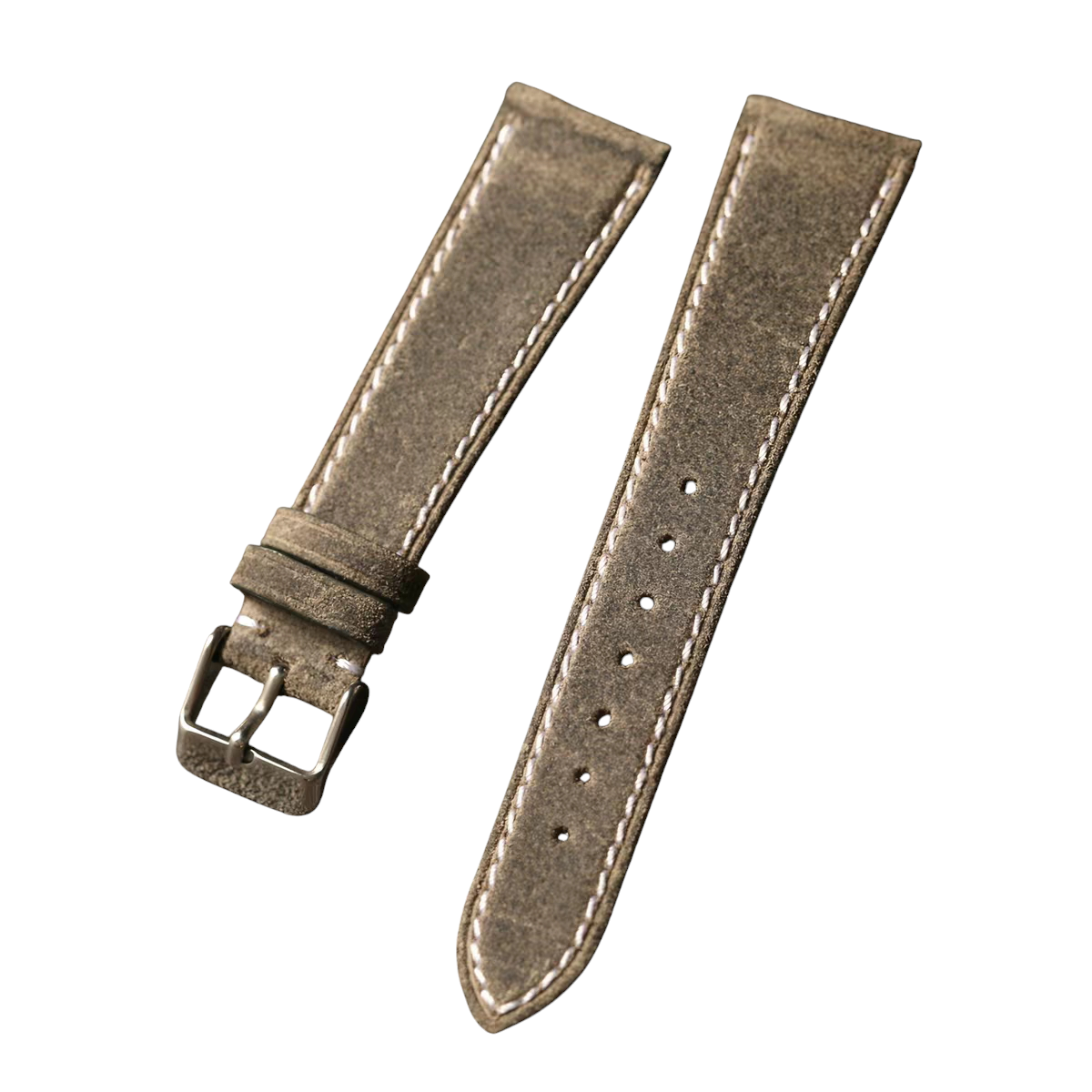 Handmade British Charles F. Stead Roughout Watch Strap for IWC, Panerai, Tudor, Seiko - Aged Suede Heritage Series - 18mm 20mm 22mm 24mm - Aethelgard