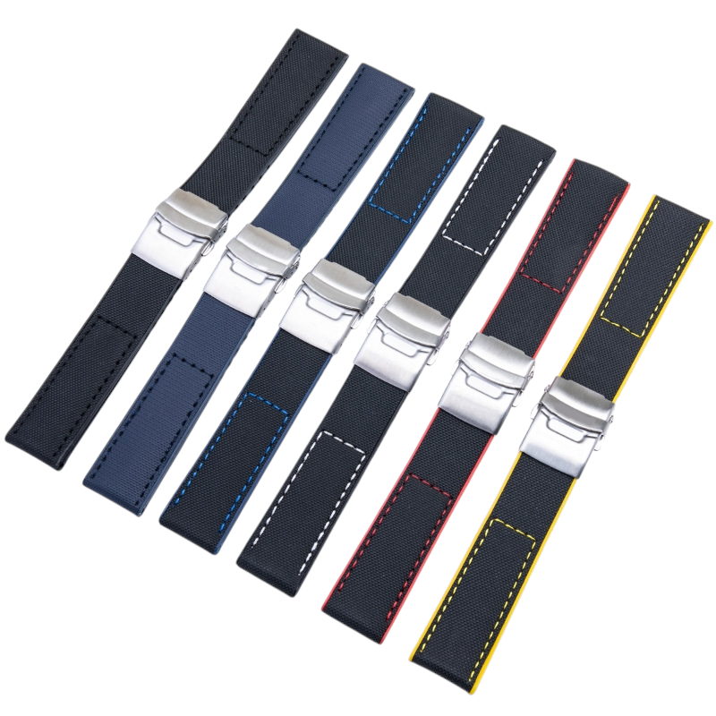 White Smoke Replacement Strap for Breitling Superocean - Avenger - Blackbird Tactical - Military Nylon and Silicone Hybrid - Aethelgard Atelier