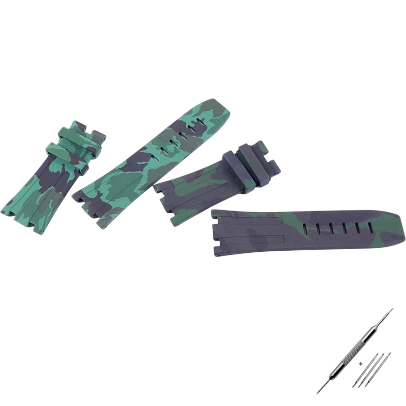 White Smoke Replacement Strap for Audemars Piguet Royal Oak Offshore 15703 - High-Impact Vulcanized Silicone - Aethelgard Atelier