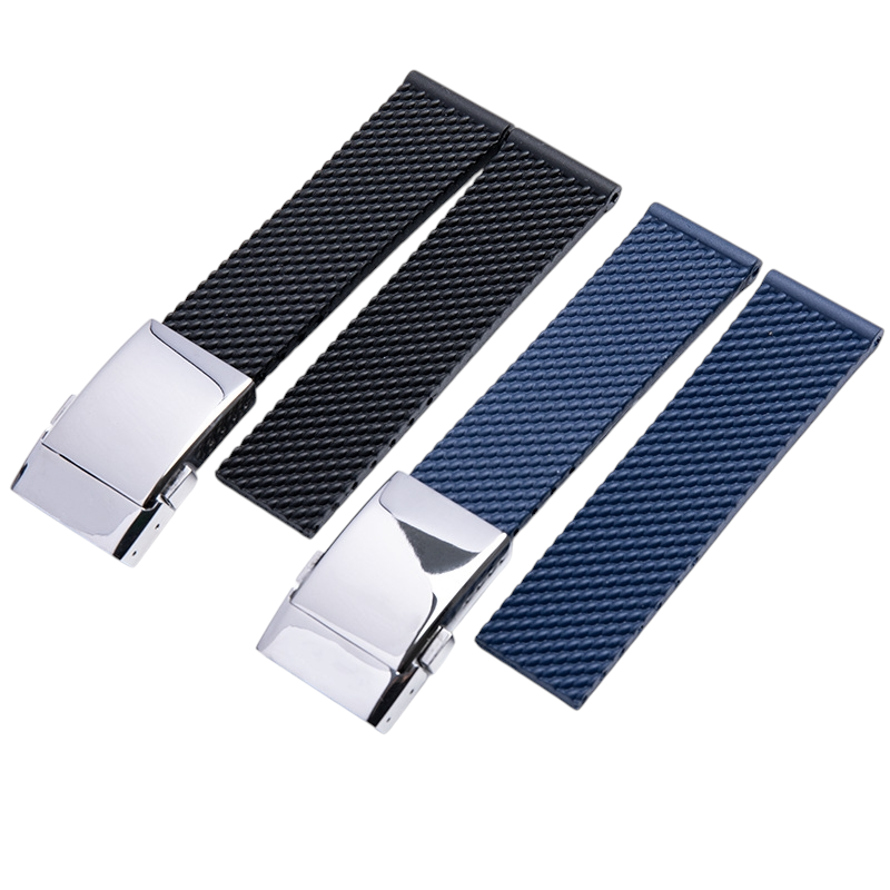 White Smoke Replacement Strap for Breitling Superocean - Avenger - Yellow Wolf - Impact-Resistant Polymer Rubber - Aethelgard Atelier