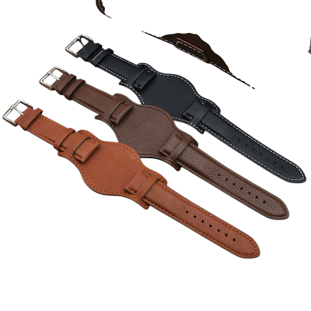 White Smoke Handmade Classic 70s BUND Pilot Base Strap for Rolex, Omega, Seiko, IWC, Tudor, Hamilton, Cartier, Panerai, Breitling, Patek Philippe - Anti-Allergy Protective Pad Series - 18mm 20mm 22mm 24mm - Aethelgard