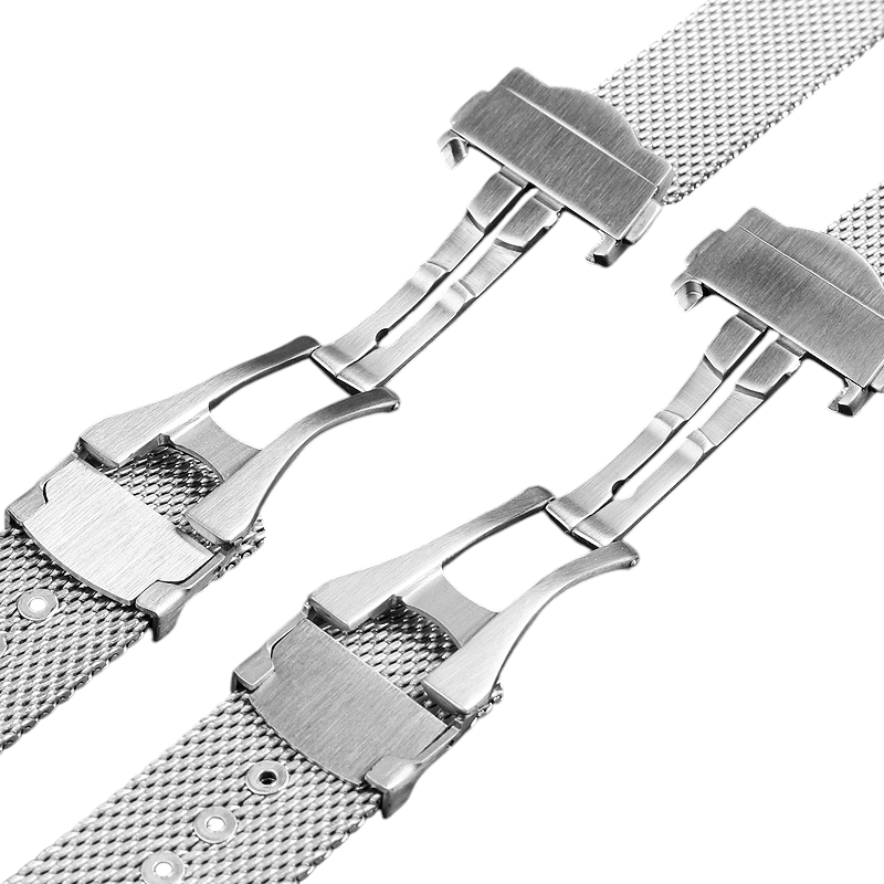 White Smoke Replacement Strap for Omega Seamaster Aqua Terra AT150-300 - Surgical Grade Solid Stainless Steel - Aethelgard Atelier