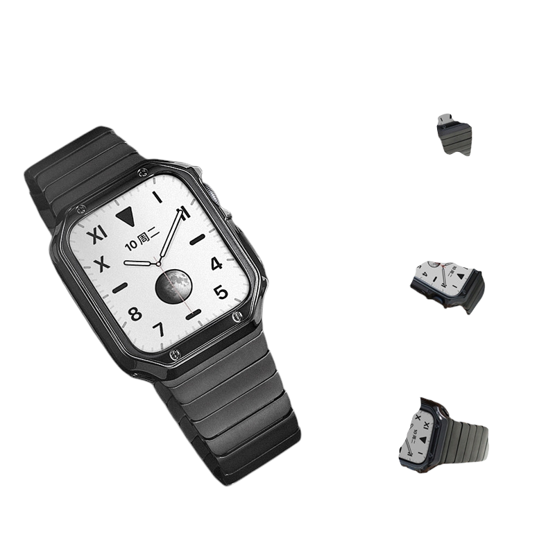 Modern Steel Link Band & TPU Protection Case Set for Apple Watch Series 11/10