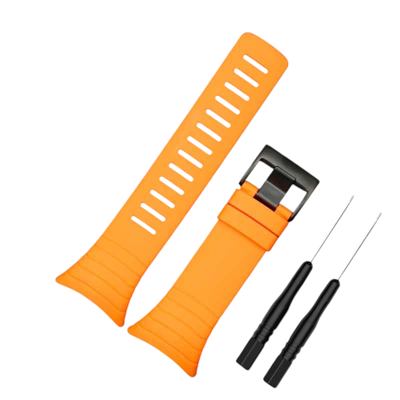 White Smoke Replacement Strap for Suunto Core - Outdoor Classic Series - Heavy-Duty All-Weather Rubber - Aethelgard Atelier