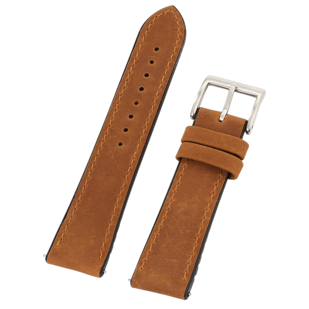 White Smoke Handmade Crazy Horse Silicone Hybrid Watch Strap for Rolex, Omega, Panerai, IWC, Tudor, Seiko, Hamilton, Patek Philippe, Breitling, Citizen - Performance Lined Sport Series - 18mm 20mm 22mm 24mm - Aethelgard