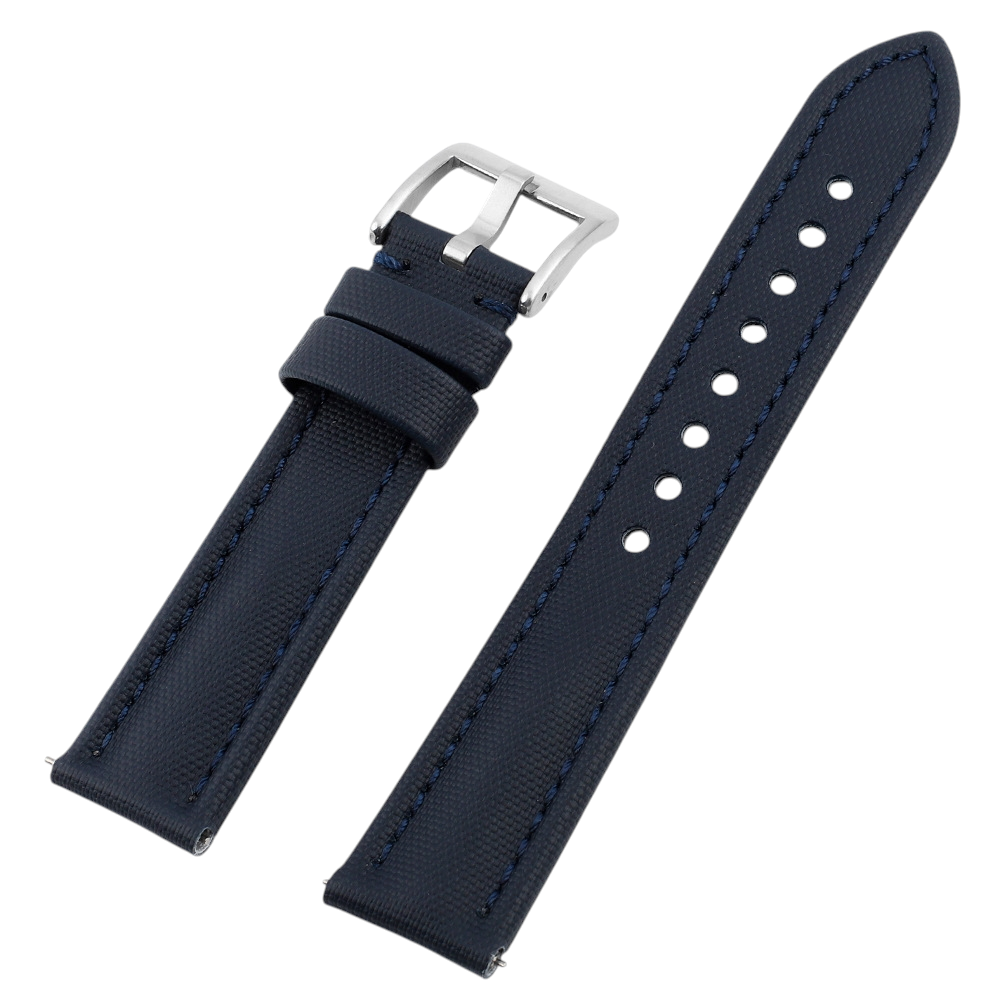 White Smoke Handmade Oxford Textile & Leather Hybrid Strap for Rolex, Omega, Seiko, IWC, Tudor, Hamilton, Cartier, Panerai, Breitling, Patek Philippe - MoonSwatch - Blancpain Tactical Style - 18mm 20mm 22mm 24mm - Aethelgard