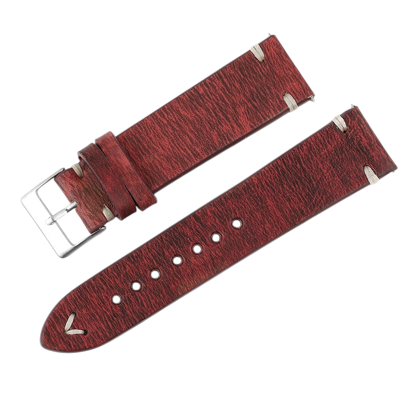 White Smoke Handmade Wild Bull-Neck Rub-Color Watch Strap for Rolex, Omega, Seiko, IWC, Tudor, Hamilton, Cartier, Panerai, Patek Philippe, Breitling - Deep Texture Artisan Heritage Series - 18mm 20mm 22mm 24mm 26mm - Aethelgard