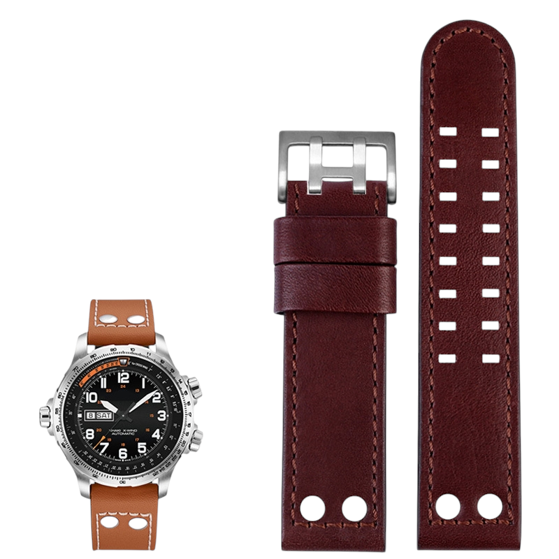 White Smoke Replacement Strap for Hamilton Khaki Aviation - Khaki Field Series - Artisan Italian Full-Grain Leather - Aethelgard Atelier