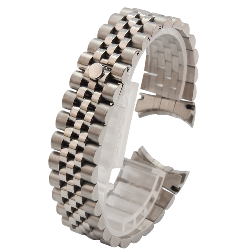 White Smoke Replacement Strap for Rolex Datejust - Oyster Perpetual Series 20mm-21mm - Solid Architectural 316L Stainless Steel - Aethelgard
