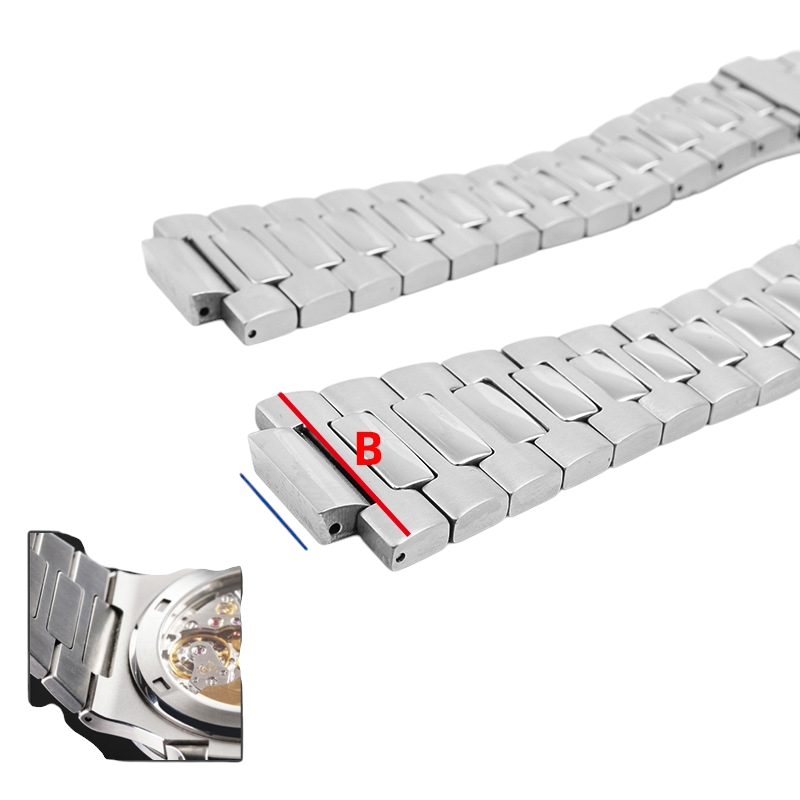 White Smoke Replacement Steel Strap for Patek Philippe Nautilus 5711-1A-010 Series - Surgical Grade 316L Solid Steel - Aethelgard Atelier