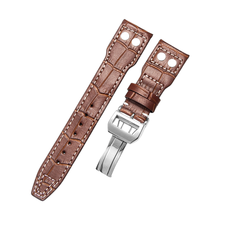 White Smoke Replacement Strap for IWC Pilot Mark XVIII - Little Prince IW327004 - 377714 - Riveted Heritage Genuine Cowhide Leather - Aethelgard Atelier