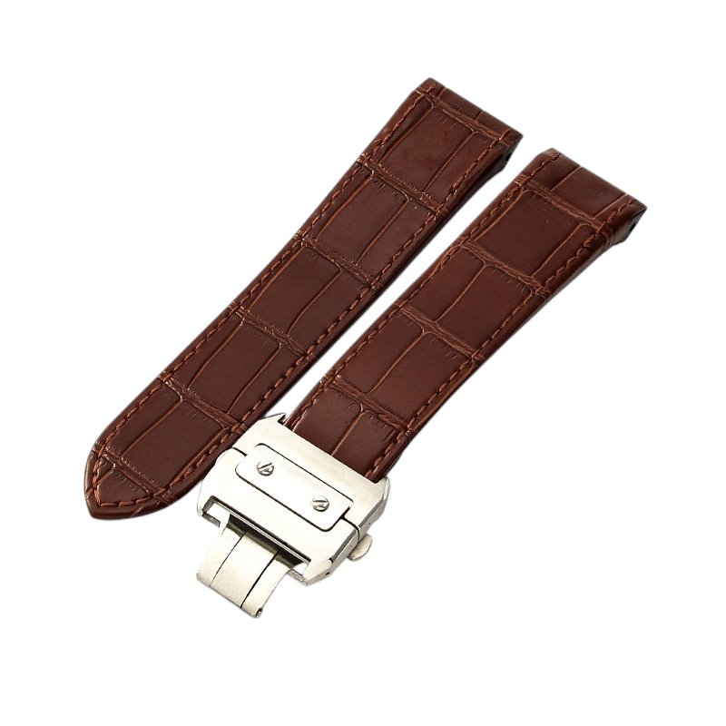 White Smoke Replacement Strap for Cartier Santos 100XL Series - Full-Grain Premium Bovine Leather - Aethelgard Atelier