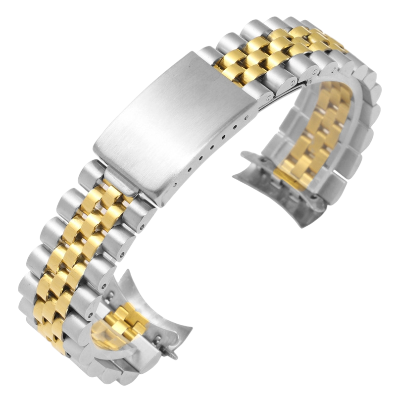 White Smoke Replacement Strap for Rolex-Tudor-Omega-Seiko Jubilee 5-Link Datejust Series - Polished & Brushed 316L Stainless Steel - Aethelgard