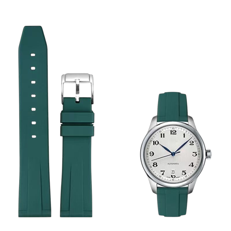White Smoke Replacement Strap for Longines Master / Conquest / Spirit | Vulcanized FKM Rubber | Aethelgard Atelier