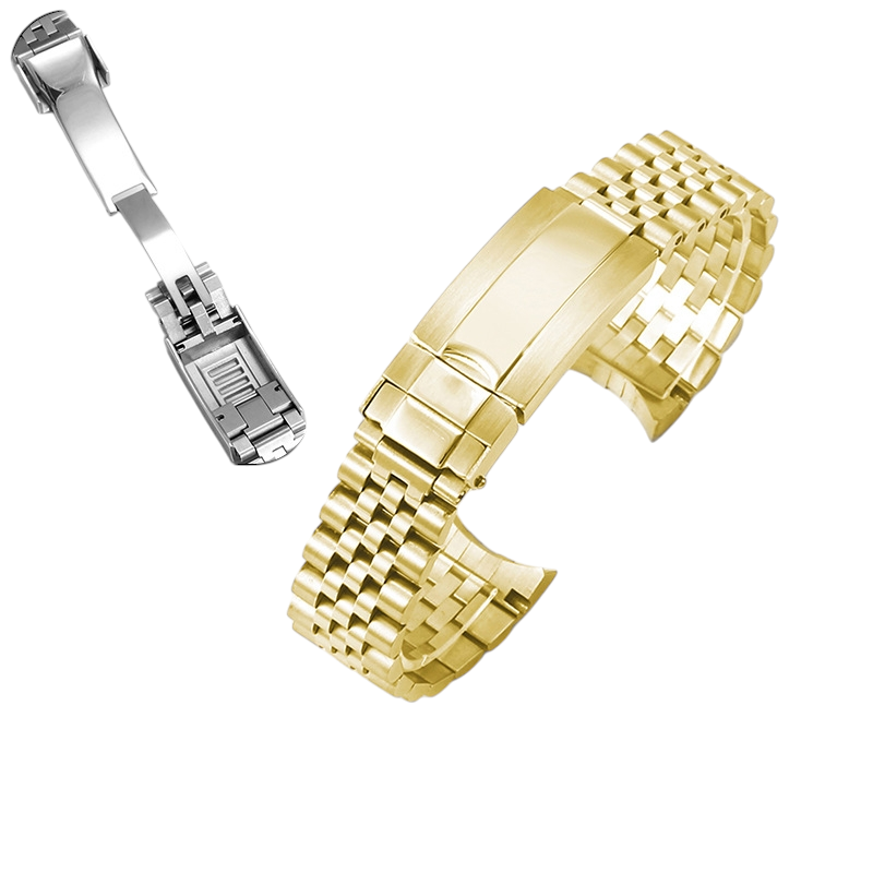 White Smoke Replacement Strap for Rolex Datejust - GMT-Master II Jubilee Series - Solid 316L Jubilee-Style Stainless Steel - Aethelgard Atelier