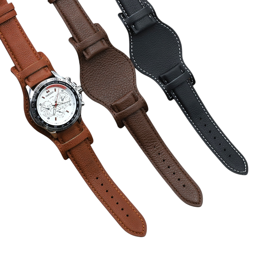 White Smoke Handmade Classic 70s BUND Pilot Base Strap for Rolex, Omega, Seiko, IWC, Tudor, Hamilton, Cartier, Panerai, Breitling, Patek Philippe - Anti-Allergy Protective Pad Series - 18mm 20mm 22mm 24mm - Aethelgard
