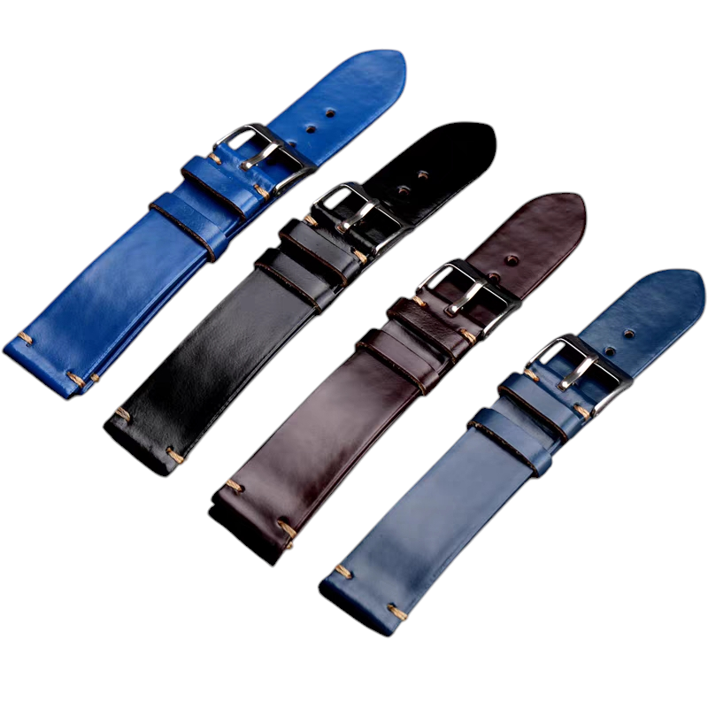 White Smoke Handmade Premium Shinki Shell Cordovan Watch Strap for Rolex, Omega, Panerai, IWC, Tudor, Seiko, Hamilton, Patek Philippe, Breitling, Citizen - Diamond Leather Ultra-Thin Series - 18mm 20mm 22mm 24mm - Aethelgard