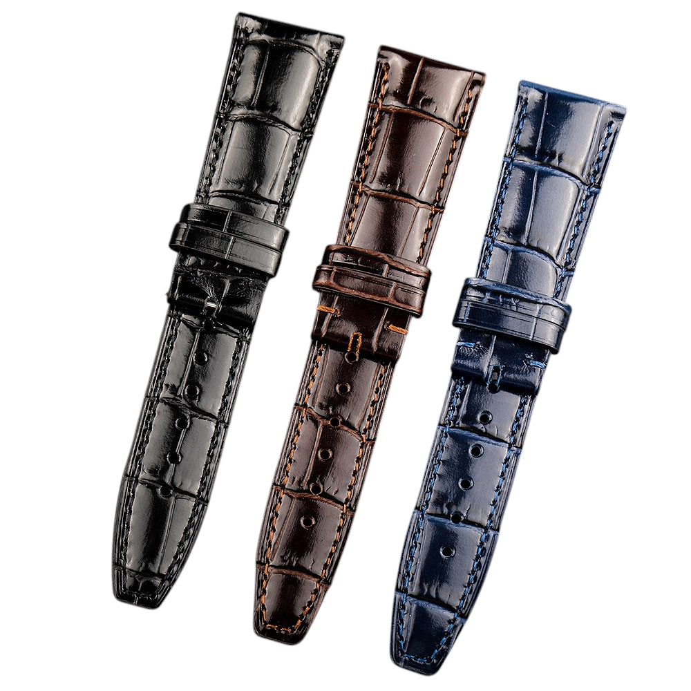 White Smoke Replacement Strap for IWC Portuguese - Pilot - Portofino - Little Prince - Premium Genuine Crocodile-Grain Leather - Aethelgard Atelier