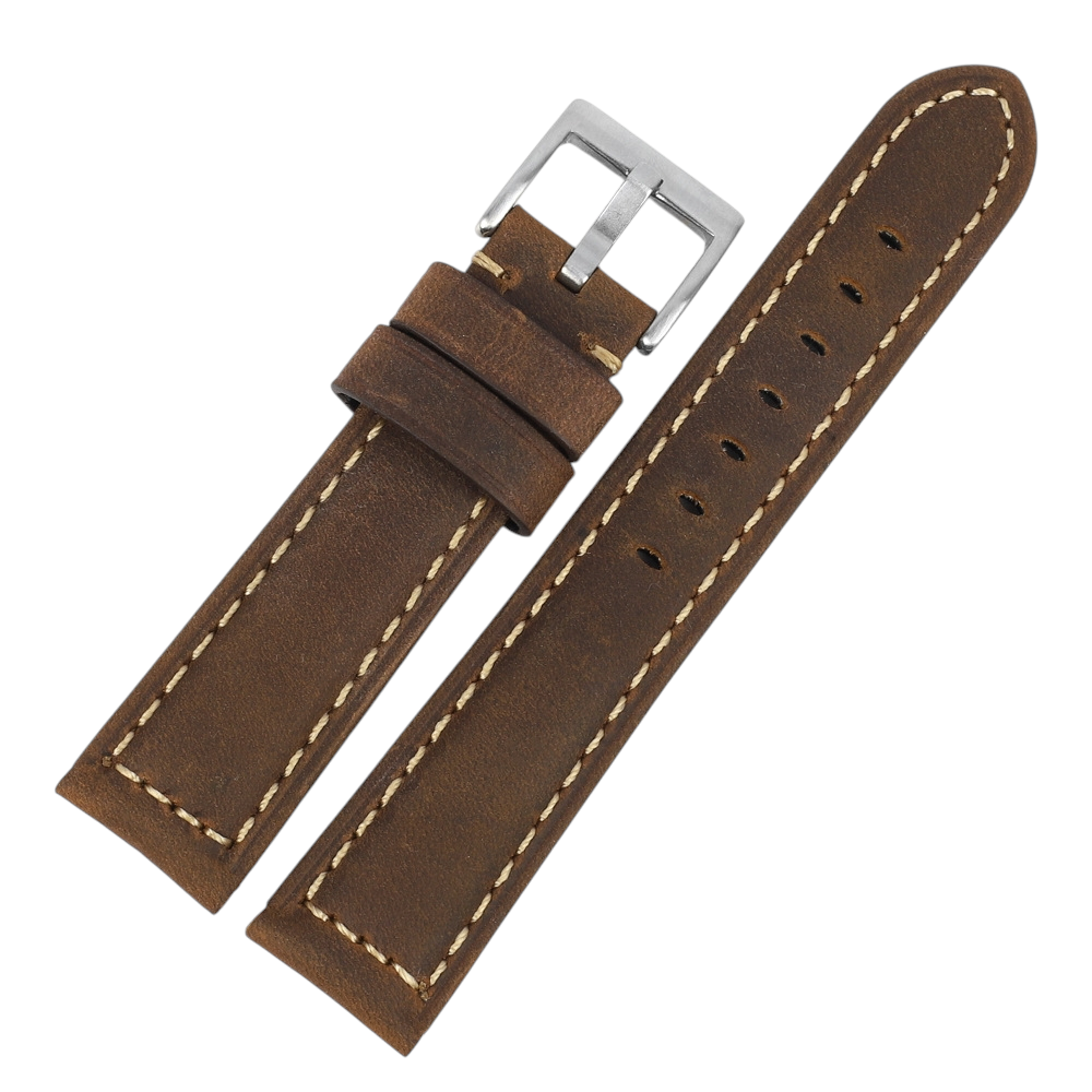 White Smoke Handmade Classic Vintage Multi-Size Leather Watch Strap for Rolex, Omega, Panerai, IWC, Tudor, Seiko, Hamilton, Patek Philippe, Breitling, Citizen - Universal Collector Series - 18mm 20mm 22mm 24mm - Aethelgard