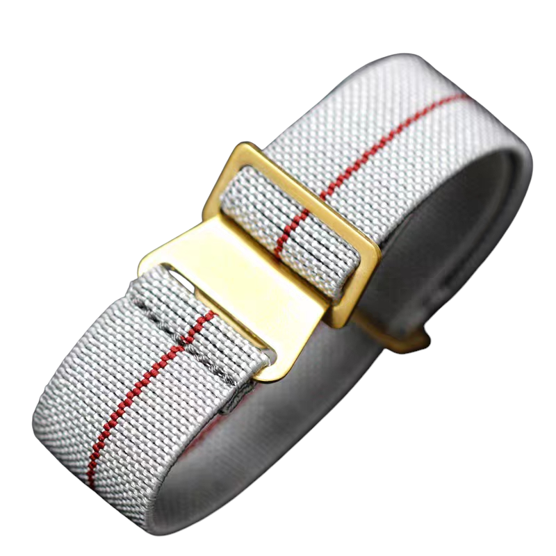 Handmade French MN Parachute Elastic Nylon Watch Strap for Tudor, Rolex, Seiko, Marine Nationale - 60s Heritage Series - 18mm 20mm 22mm 24mm - Aethelgard