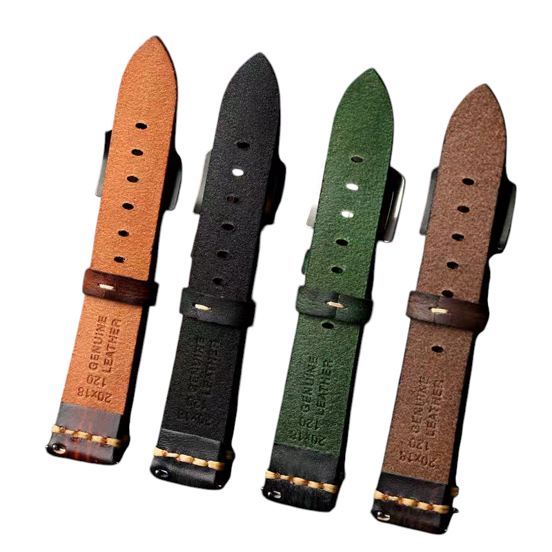 White Smoke Handmade Soft Rub-color Patina Cowhide Watch Strap for Rolex, Omega, Panerai, IWC, Tudor, Seiko, Hamilton, Patek Philippe, Breitling, Citizen - Vintage Dive Watch Edition - 18mm 20mm 22mm 24mm - Aethelgard
